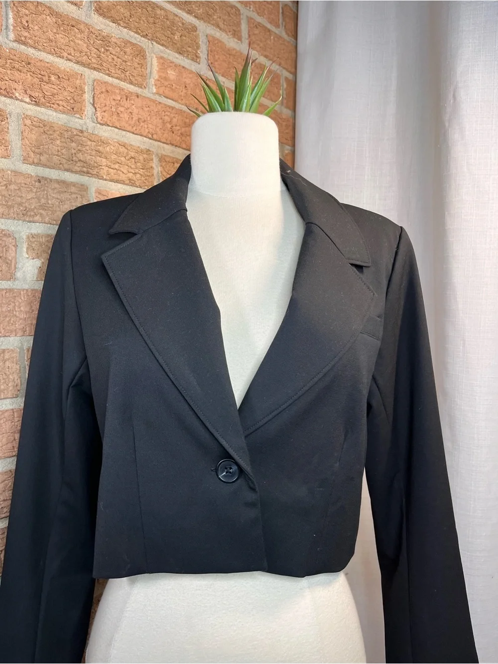 NWT The Drop Reims Cropped Blazer Black XS Tailored Stretch Jacket